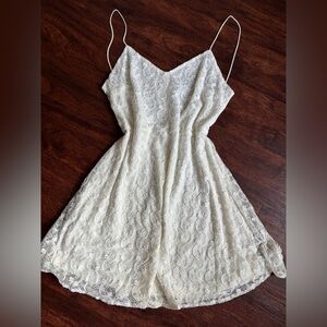 Mango Cream Lace Mini Dress